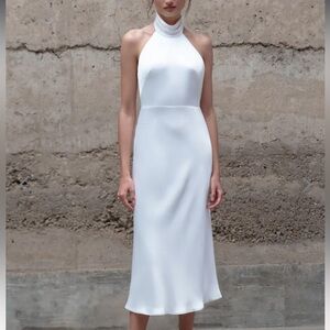 Jenny Yoo Nicolette Halter Midi Dress